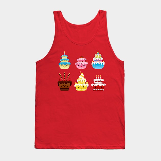 Kawaii Cake Tank Top by xyabut2